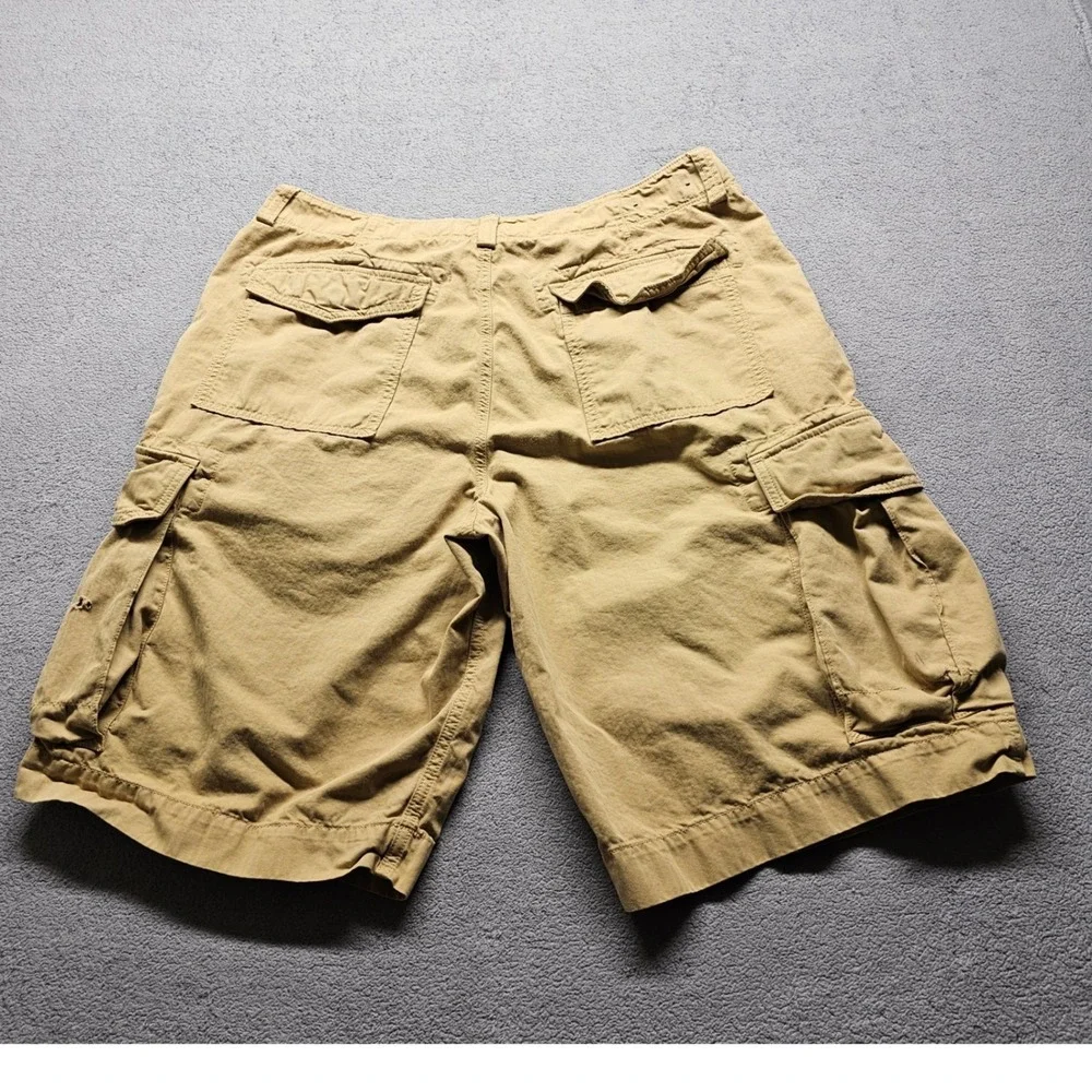 Banana Republic Cargo Shorts Mens 34 Tan Relaxed Fit Garment Dye Cotton 4766